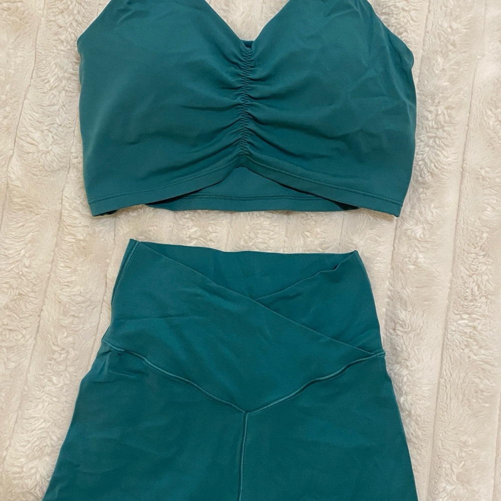 Aerie teal workout set